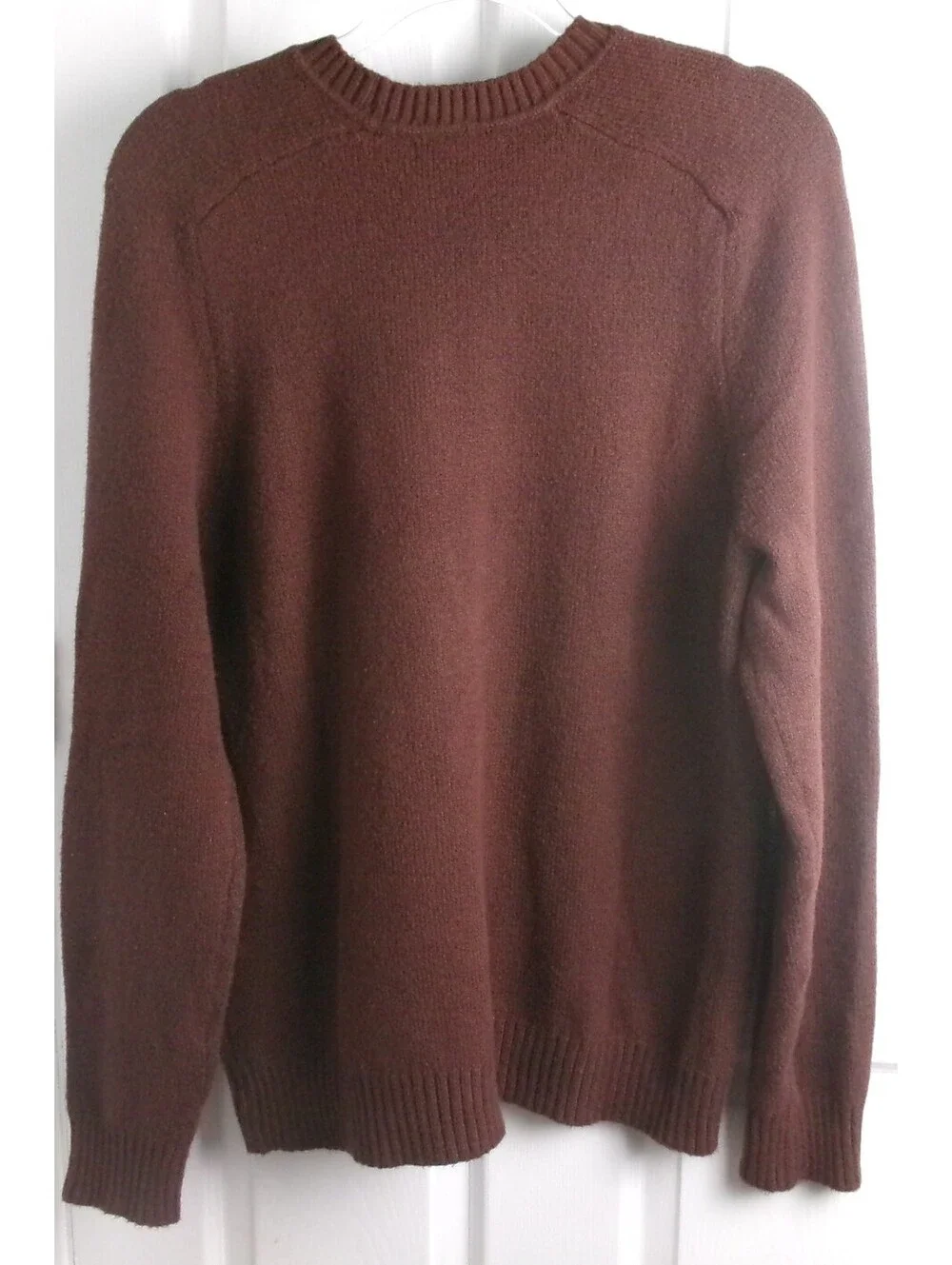 Banana Republic Mens Large Brown Crew Neck Knit Sweater Cotton Blend